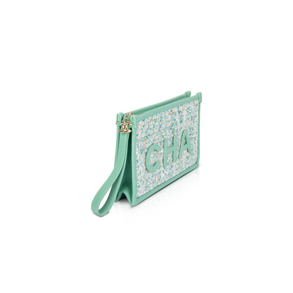 Chanel Tweed PVC Logo Pouch