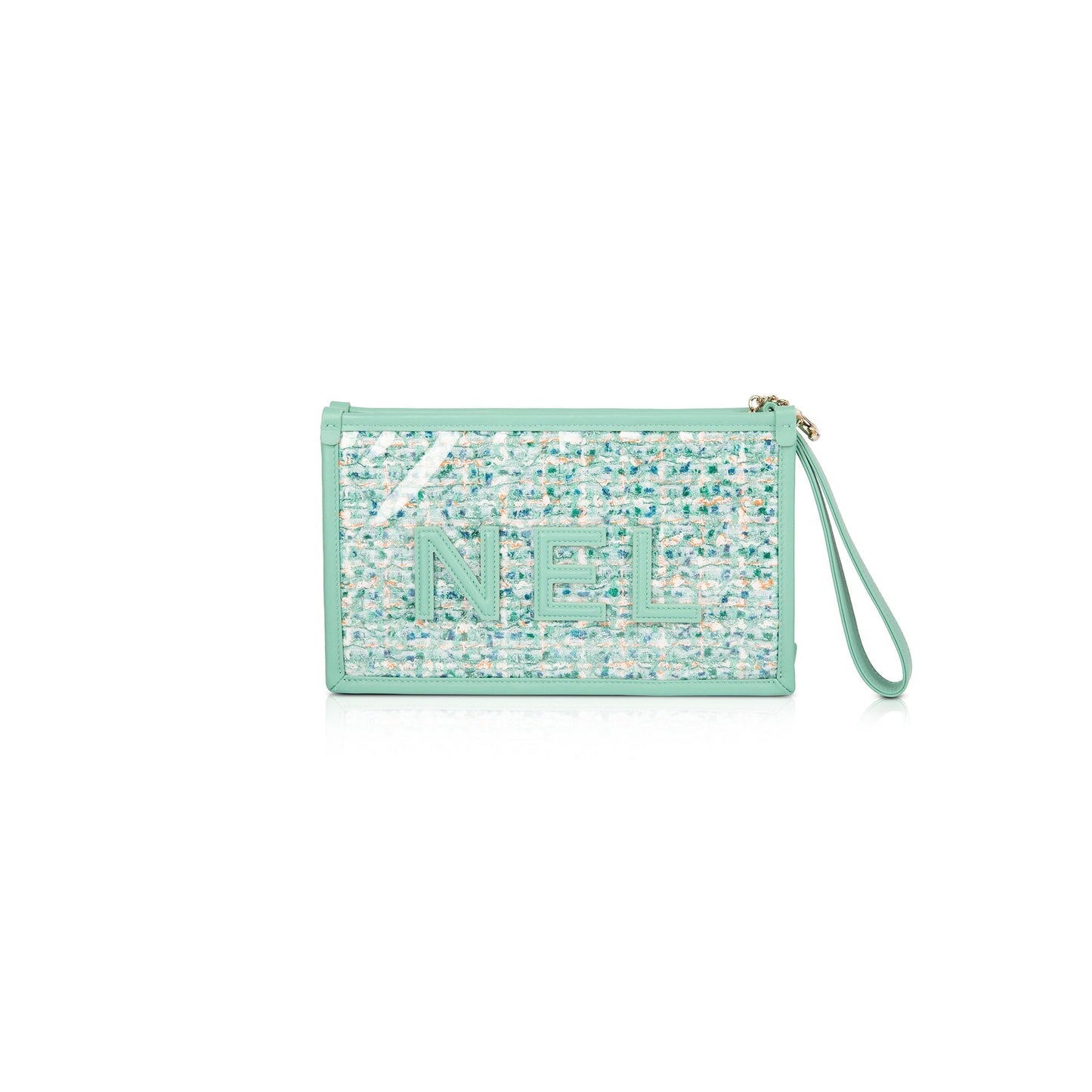 Chanel Tweed PVC Logo Pouch