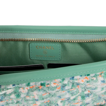 Chanel Tweed PVC Logo Pouch
