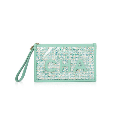 Chanel Tweed PVC Logo Pouch