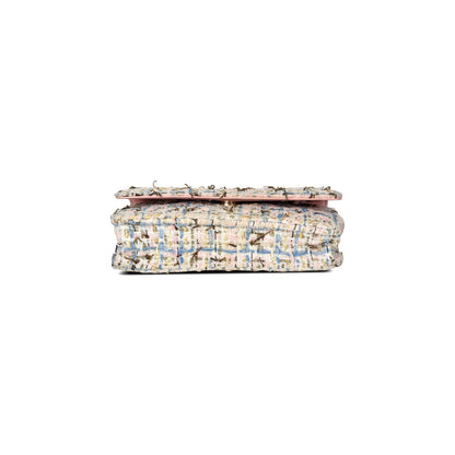 Chanel Tweed Quilted Classic Charms Wallet on Chain