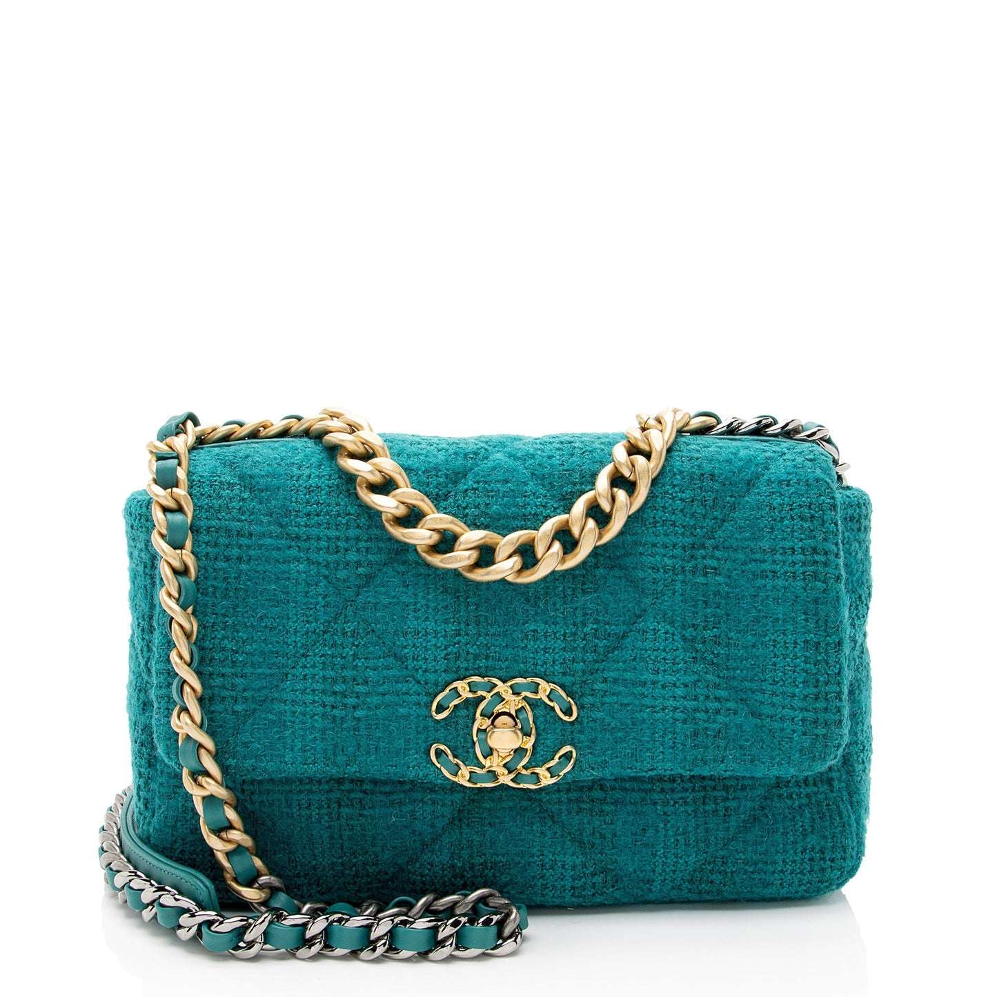 Chanel Tweed Ribbon 19 Medium Flap Shoulder Bag