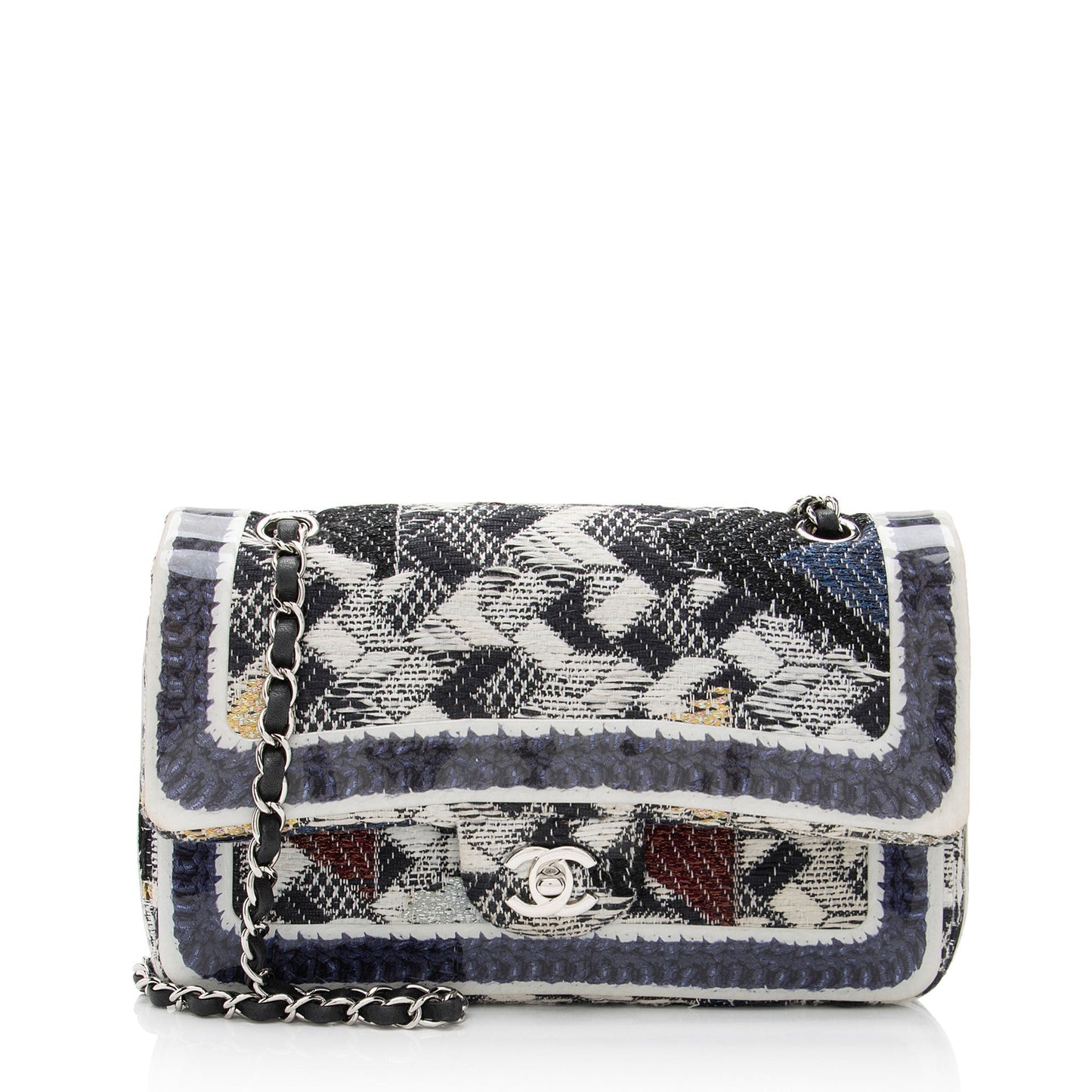 Chanel Tweed Silicone Medium Double Flap Bag