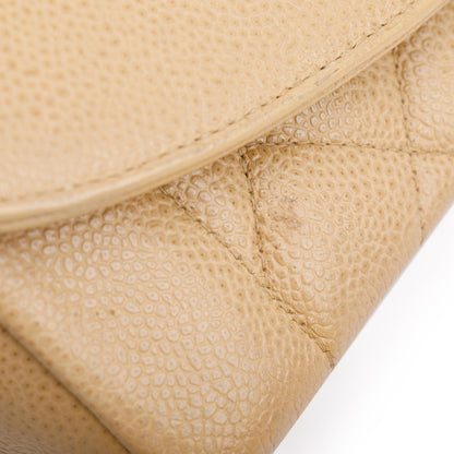 Chanel Vintage Beige Caviar Leather Medium Diana Flap Bag
