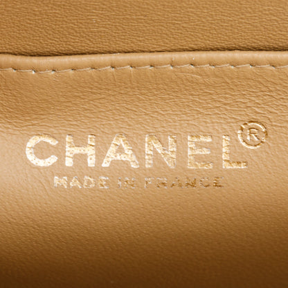 Chanel Vintage Beige Caviar Square Classic Jumbo Single Flap Bag