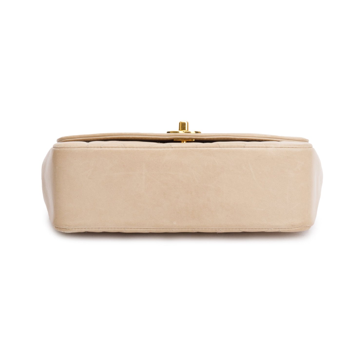 Chanel Vintage Beige Lambskin Leather Medium Diana Flap Bag