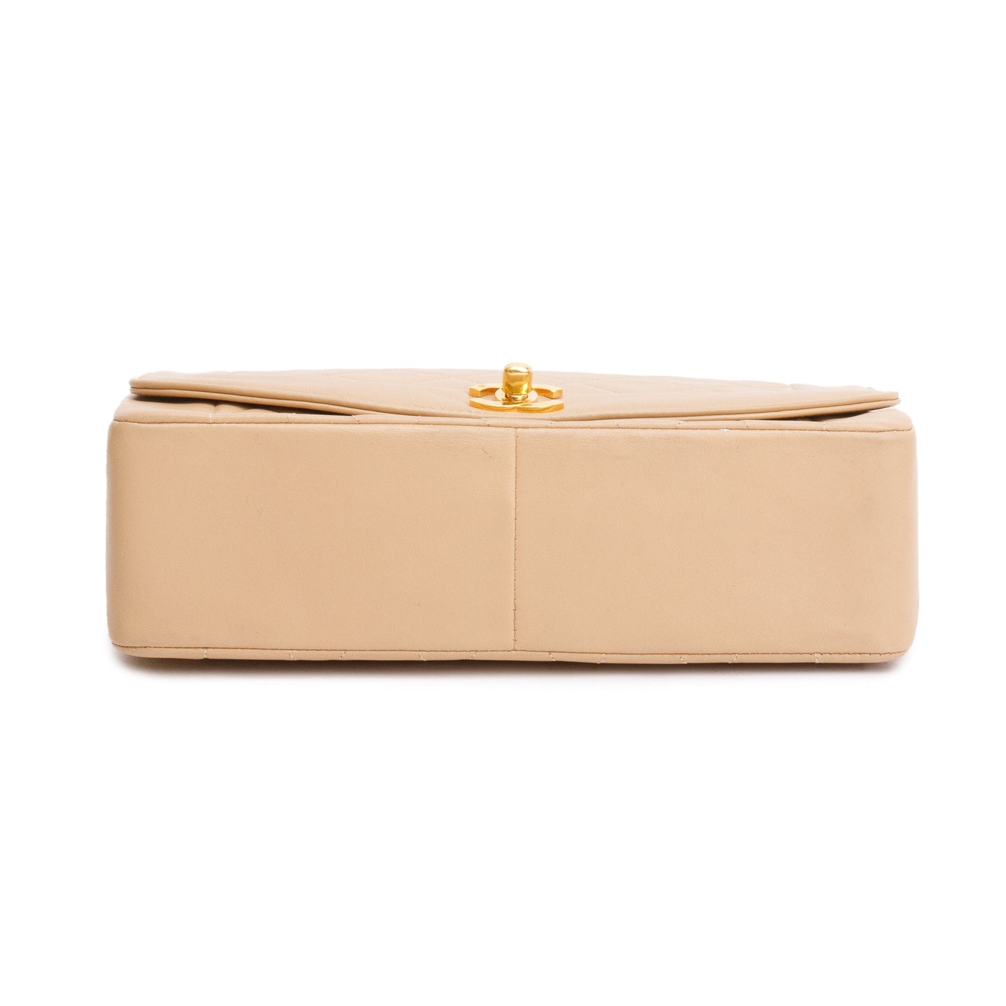 Chanel Vintage Beige Lambskin Leather Medium Diana Flap Bag