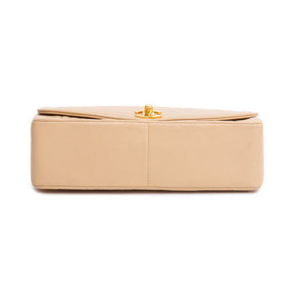 Chanel Vintage Beige Lambskin Leather Medium Diana Flap Bag