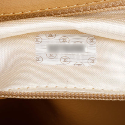 Chanel Vintage Beige Lambskin Leather Wicker Basket Bag