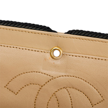 Chanel Vintage Beige Wave Quilted Lambskin Leather Small Flap Bag