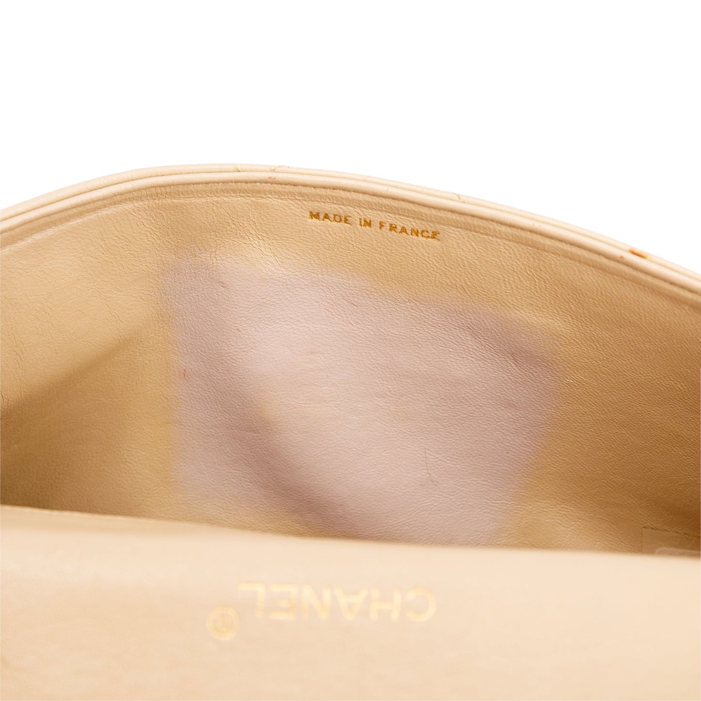 Chanel Vintage Beige Wave Quilted Lambskin Leather Small Flap Bag