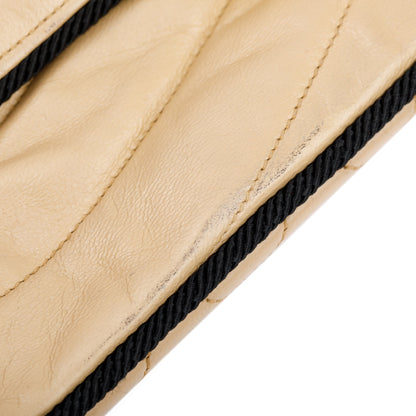 Chanel Vintage Beige Wave Quilted Lambskin Leather Small Flap Bag