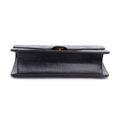 Chanel Vintage Black Calfskin Leather Medium Square CC Flap Bag