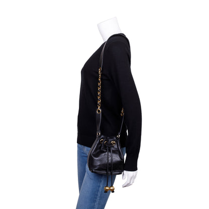 Chanel Vintage Black Calfskin Mini Bucket Bag