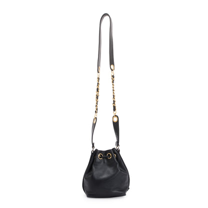 Chanel Vintage Black Calfskin Mini Bucket Bag