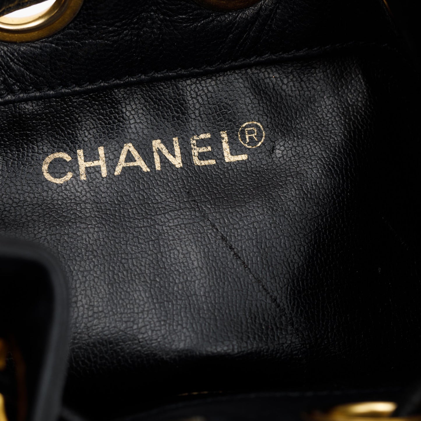 Chanel Vintage Black Calfskin Mini Bucket Bag