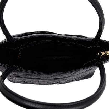 Chanel Vintage Black Caviar Leather Medallion Tote