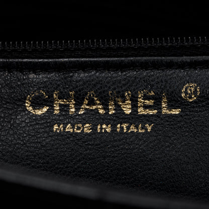 Chanel Vintage Black Caviar Leather Medallion Tote