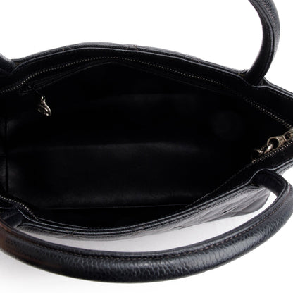 Chanel Vintage Black Caviar Leather Medallion Tote