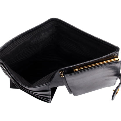Chanel Vintage Black Caviar Long French Wallet