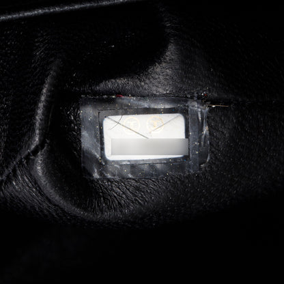 Chanel Vintage Black Caviar Square Classic Jumbo Single Flap Bag