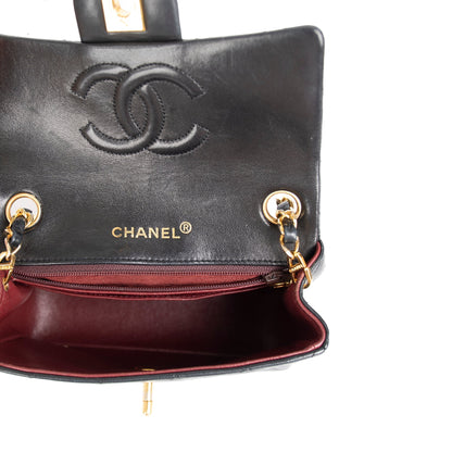 Chanel Vintage Black Classic Mini Square Flap Bag