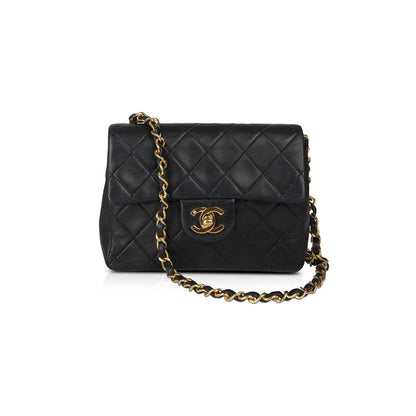 Chanel Vintage Black Classic Mini Square Flap Bag