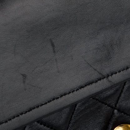 Chanel Vintage Black Lambskin Classic Medium Double Flap Bag