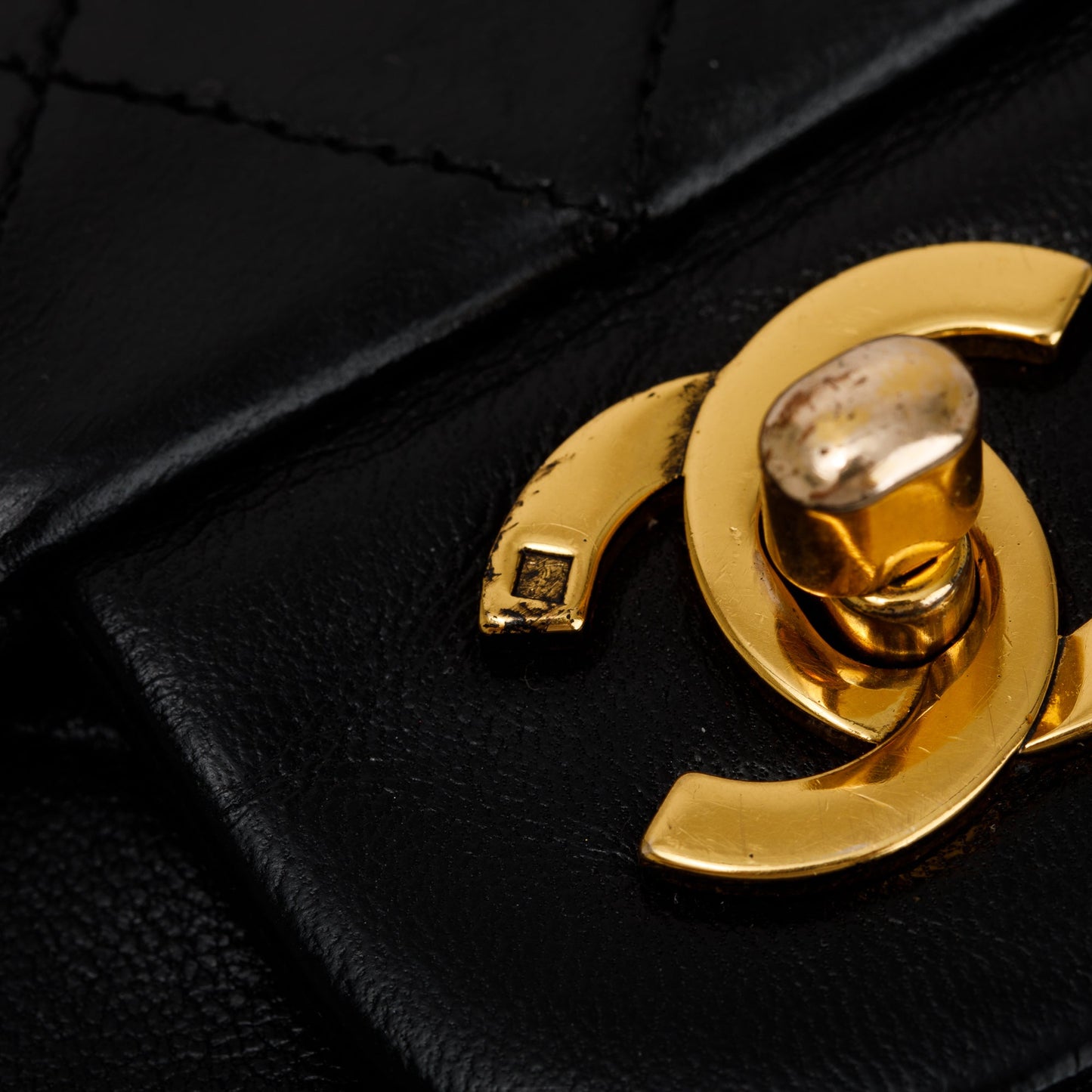 Chanel Vintage Black Lambskin Classic Medium Double Flap Bag