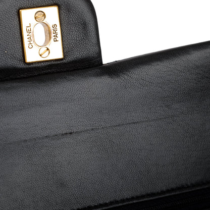 Chanel Vintage Black Lambskin Classic Medium Double Flap Bag