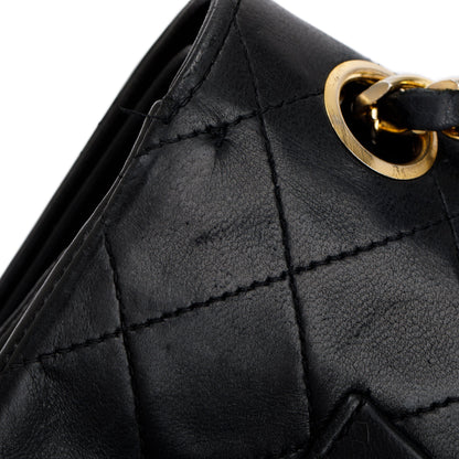 Chanel Vintage Black Lambskin Classic Medium Double Flap Bag