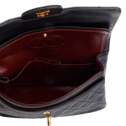 Chanel Vintage Black Lambskin Classic Small Double Flap Bag