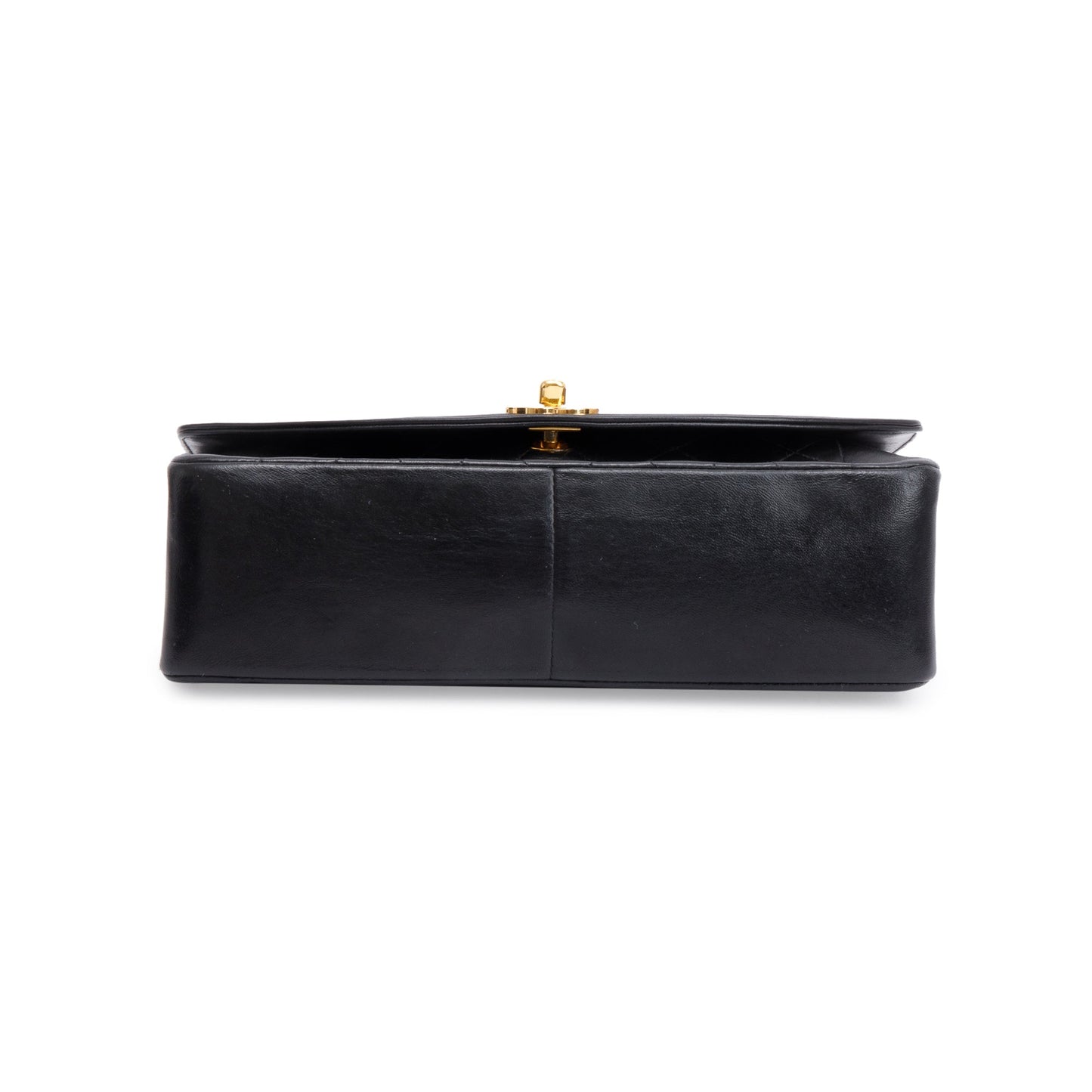 Chanel Vintage Black Lambskin Leather Medium Diana Flap Bag