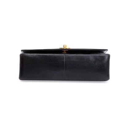 Chanel Vintage Black Lambskin Leather Medium Diana Flap Bag