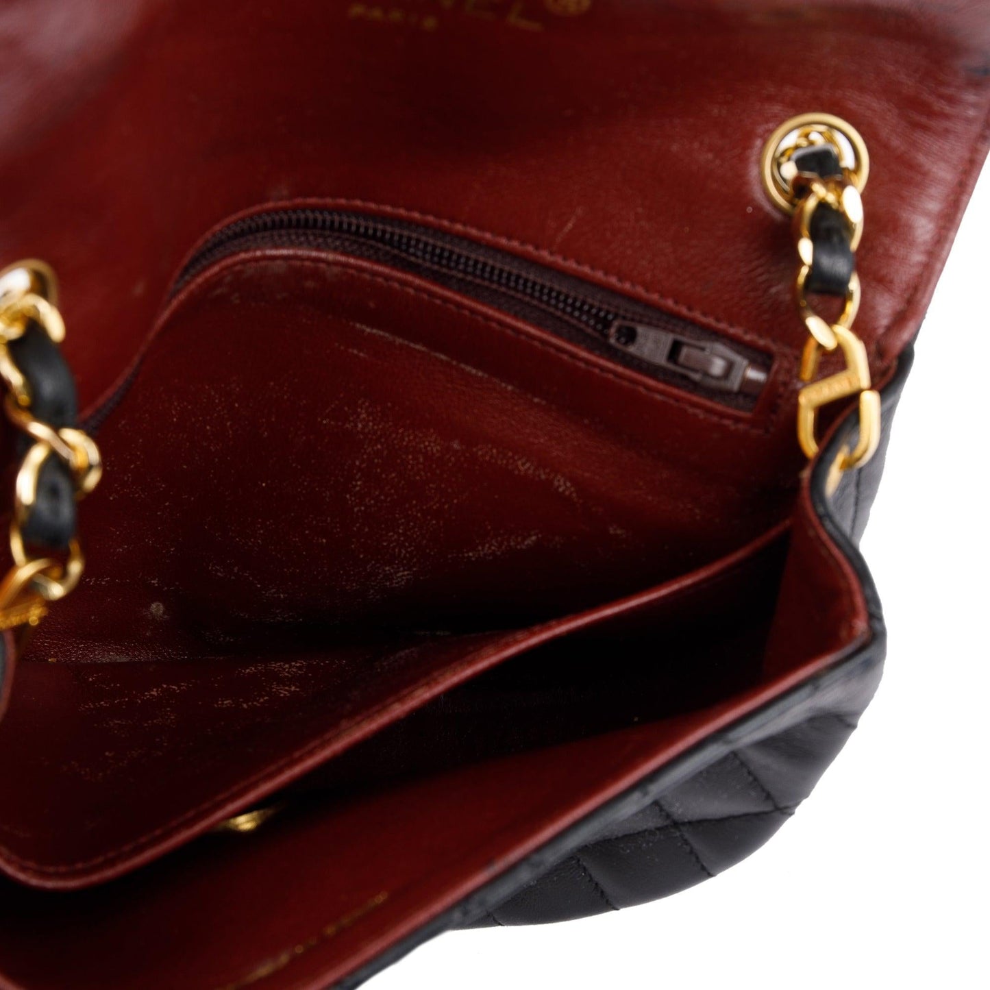 Chanel Vintage Black Lambskin Leather Mini Crossbody Flap Bag