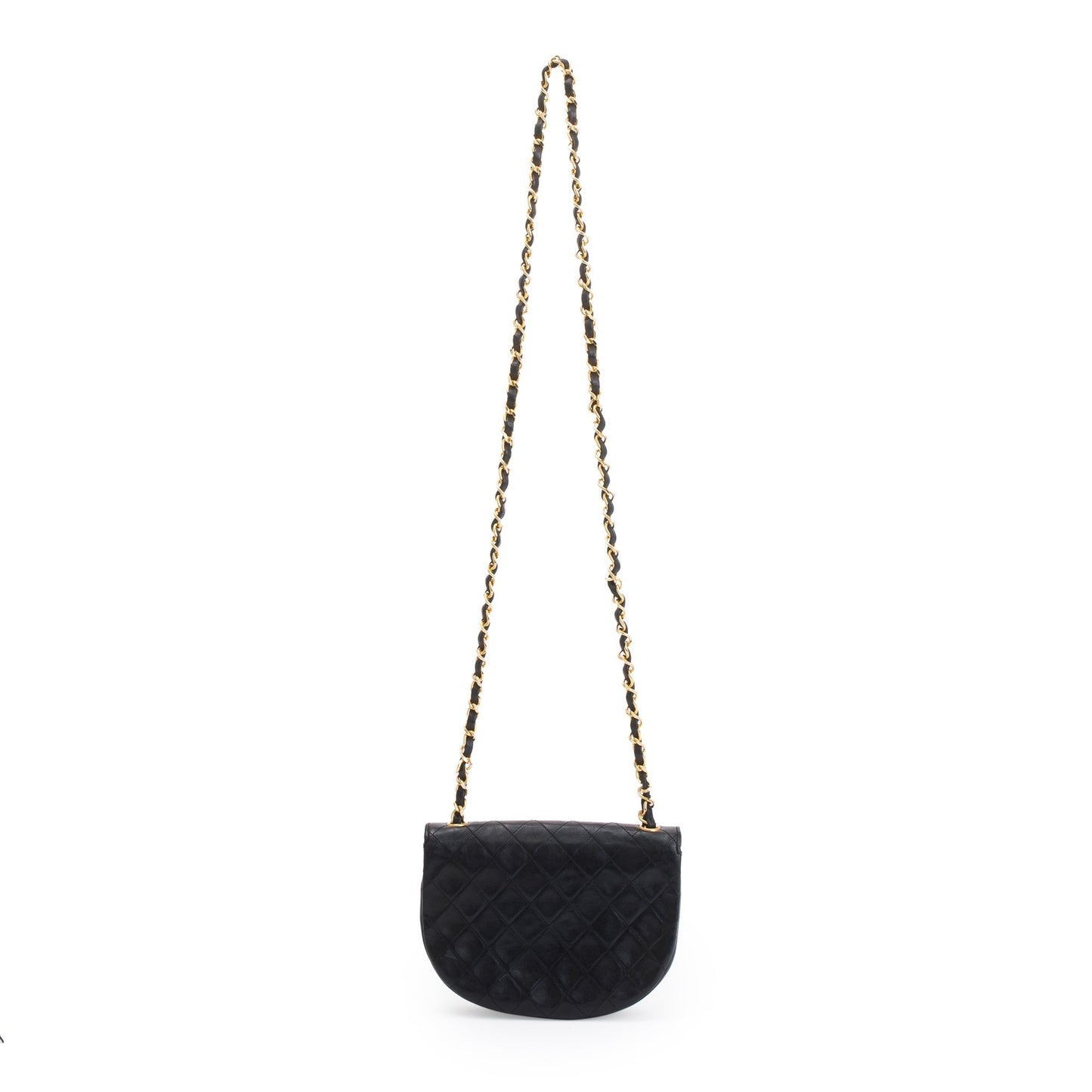 Chanel Vintage Black Lambskin Leather Mini Crossbody Flap Bag