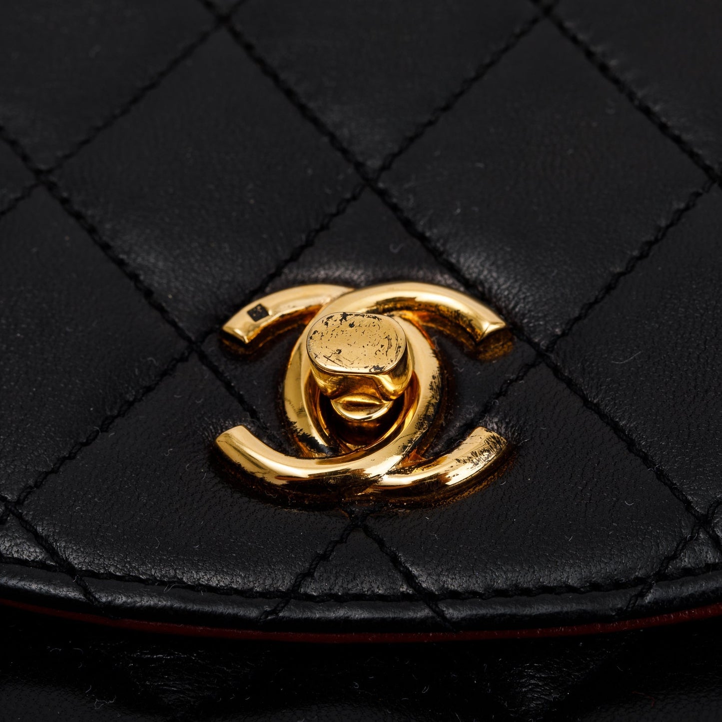 Chanel Vintage Black Lambskin Leather Mini Crossbody Flap Bag