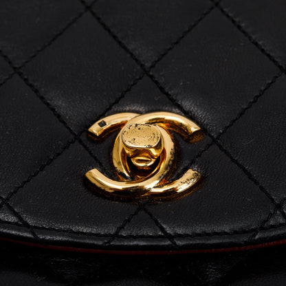 Chanel Vintage Black Lambskin Leather Mini Crossbody Flap Bag