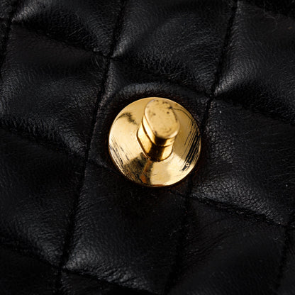 Chanel Vintage Black Lambskin Leather Mini Crossbody Flap Bag