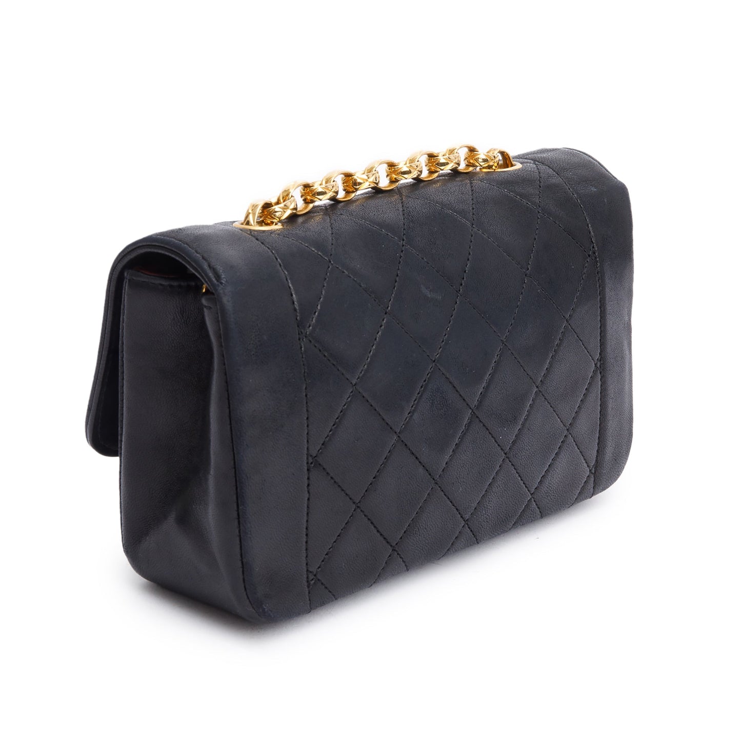 Chanel Vintage Black Lambskin Leather Mini Diana Bijoux Flap Bag