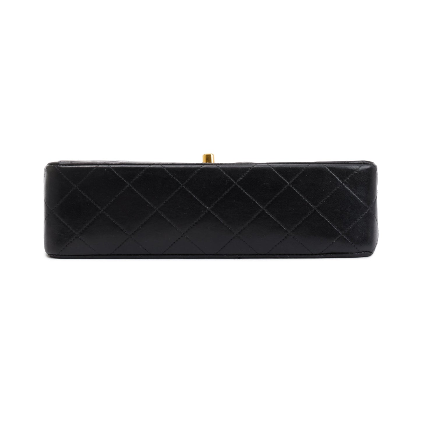 Chanel Vintage Black Lambskin Leather Small Classic Double Flap Bag