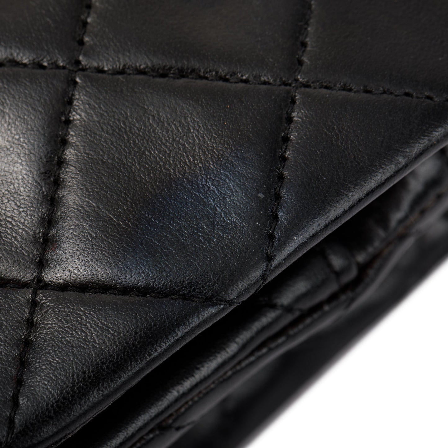 Chanel Vintage Black Lambskin Leather Small Classic Double Flap Bag