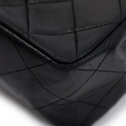 Chanel Vintage Black Lambskin Leather Small Classic Double Flap Bag