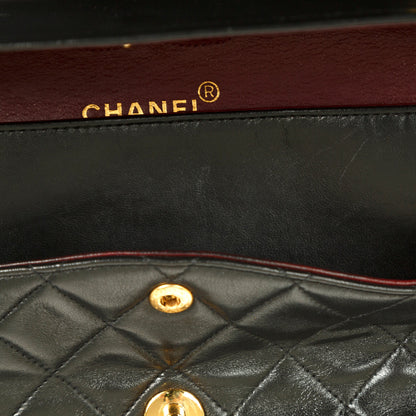 Chanel Vintage Black Lambskin Medium Classic Double Flap Bag