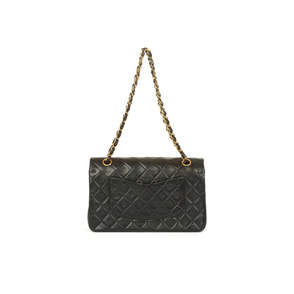 Chanel Vintage Black Lambskin Medium Classic Double Flap Bag