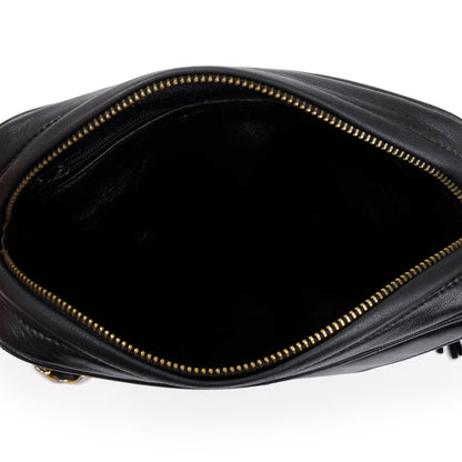 Chanel Vintage Black Quilted Calfskin Leather CC Tassel Camera Bag