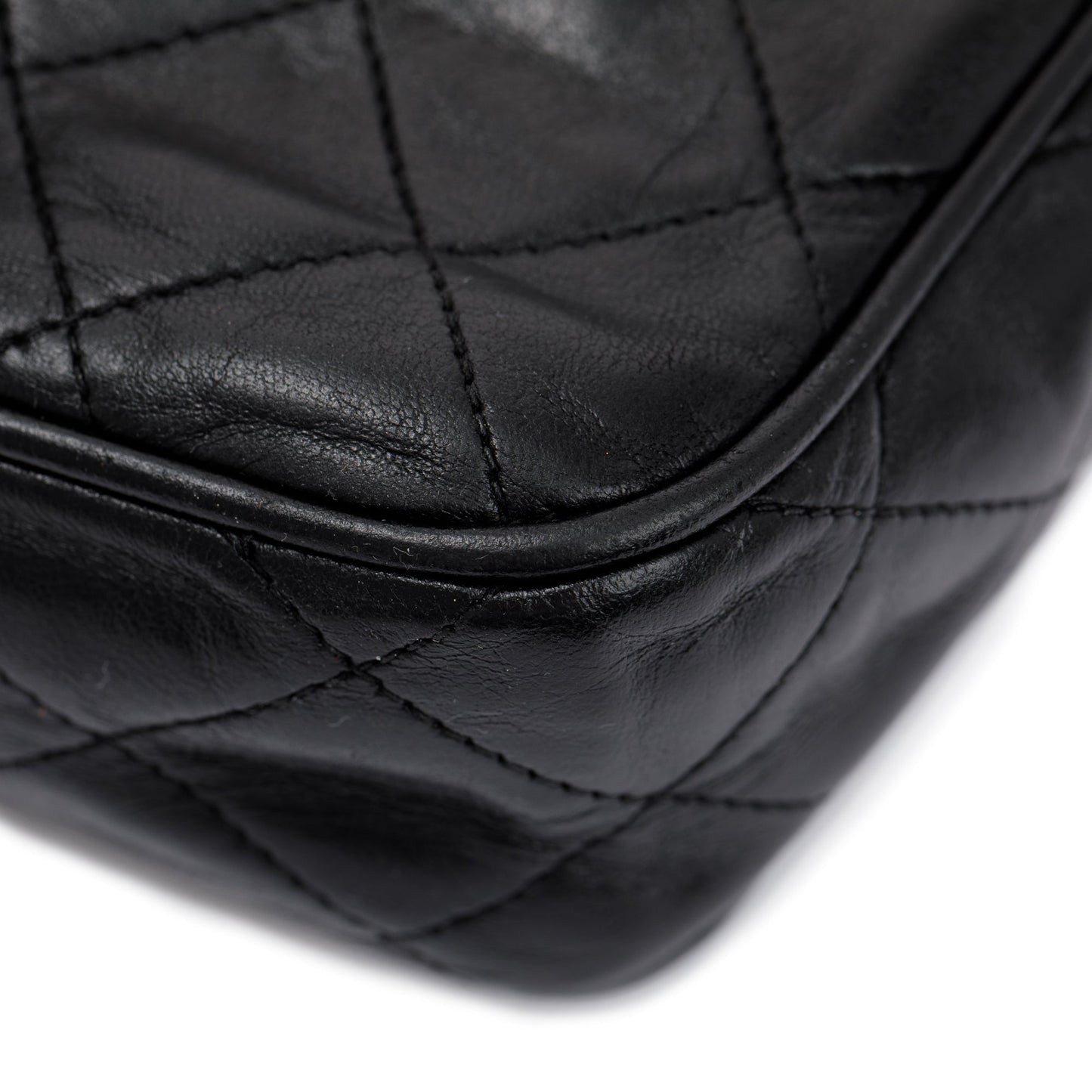 Chanel Vintage Black Quilted Calfskin Leather CC Tassel Camera Bag