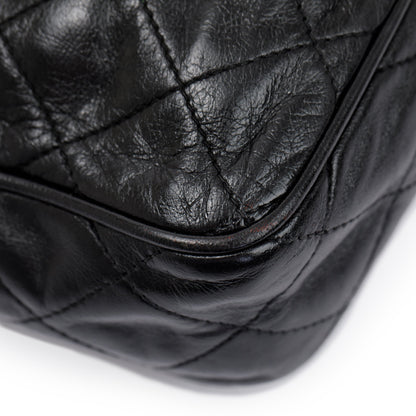 Chanel Vintage Black Quilted Calfskin Leather CC Tassel Camera Bag
