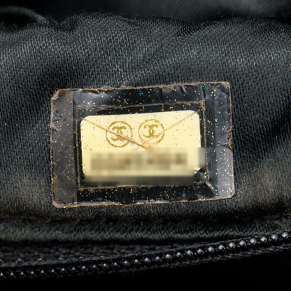 Chanel Vintage Black Quilted Caviar Leather Large Kelly Top Handle Bag