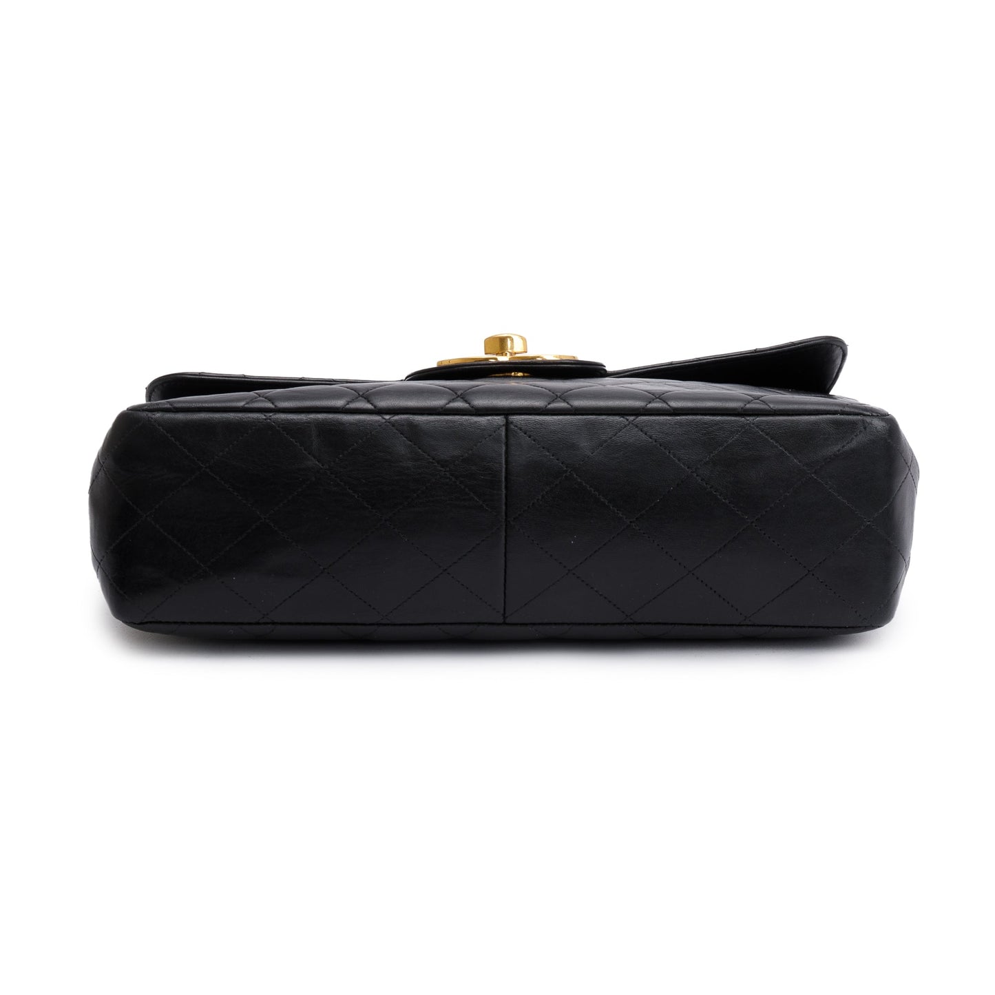 Chanel Vintage Black Quilted Lambskin Classic Jumbo Single Flap Bag
